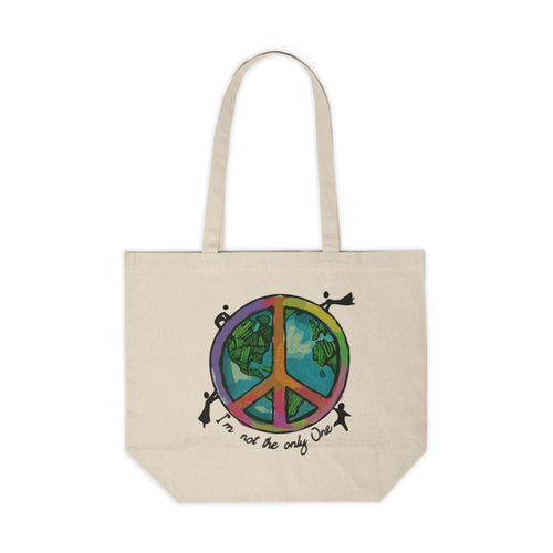 Eco-Friendly Canvas Shopping Tote - Peace & Love Design