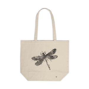 Elegant Dragonfly Canvas Shopping Tote - Eco-Friendly Reusable Bag
