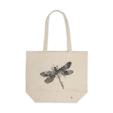 Elegant Dragonfly Canvas Shopping Tote - Eco-Friendly Reusable Bag