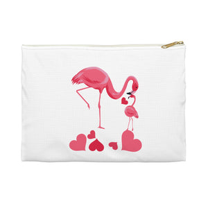 Flamingo Mama and Baby - Accessory Pouch - Mother's Day or Any Day!