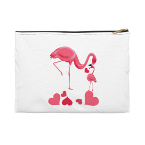 Flamingo Mama and Baby - Accessory Pouch - Mother's Day or Any Day!