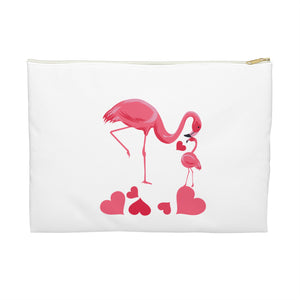 Flamingo Mama and Baby - Accessory Pouch - Mother's Day or Any Day!