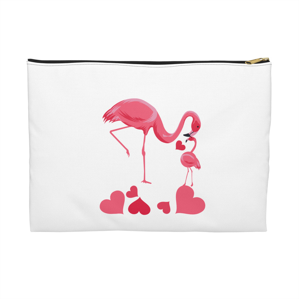 Flamingo Mama and Baby - Accessory Pouch - Mother's Day or Any Day!