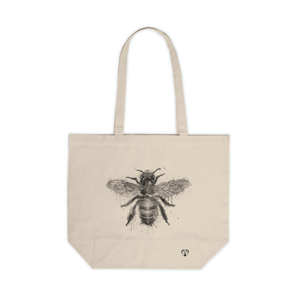 Bee Design Canvas Shopping Tote - Eco-Friendly Reusable Bag