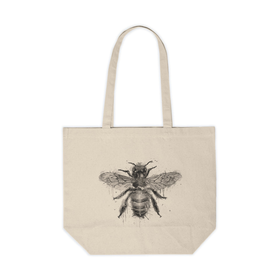 Bee Design Canvas Shopping Tote - Eco-Friendly Reusable Bag