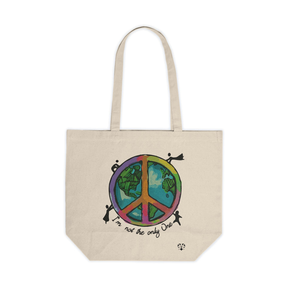 Eco-Friendly Canvas Shopping Tote - Peace & Love Design