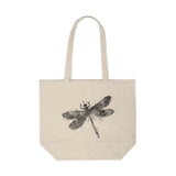 Elegant Dragonfly Canvas Shopping Tote - Eco-Friendly Reusable Bag