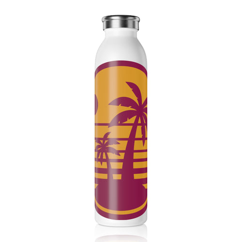Tropical Sunset Slim Water Bottle - Stylish Metal Hydration Flask for Travel and Fitness