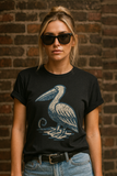 Vintage Pelican Graphic Tee – Available in Black, Blue & White