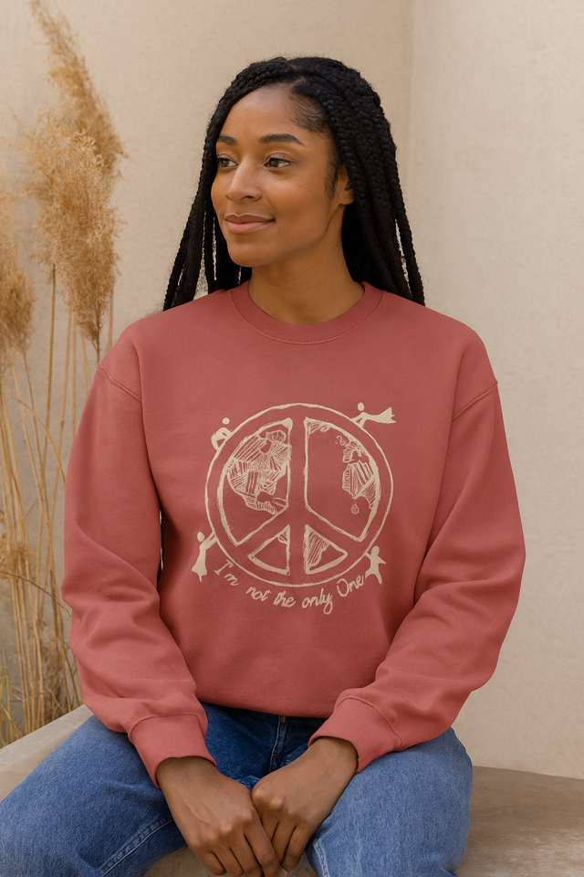 I'm Not the Only One - Vintage Peace Earth Map Relaxed-Fit Sweatshirt