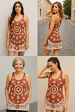 Rust Floral Boho Racerback Tank Dress/Top – Soft, Stylish & Summer-Ready