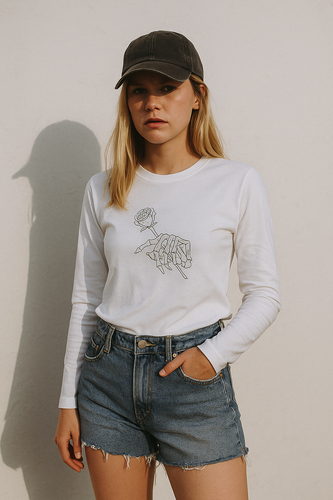 Skeleton Rose Long Sleeve Tee