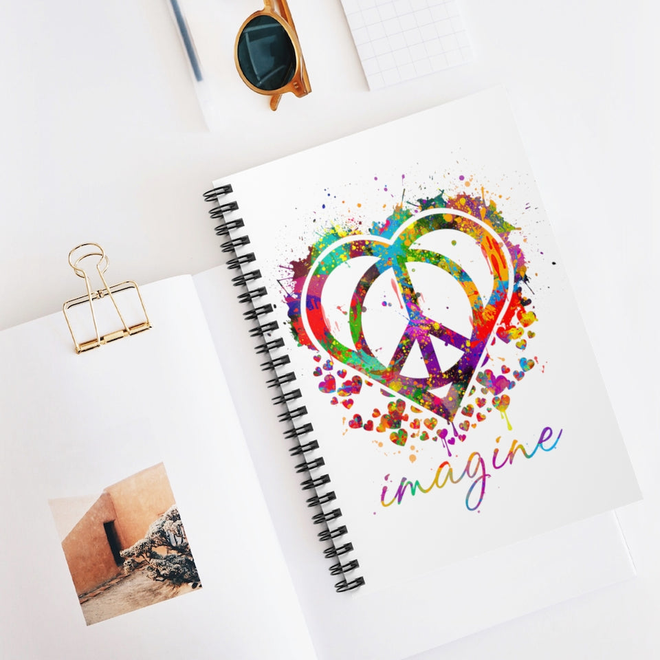 Imagine Peace Spiral Notebook - Ruled Line