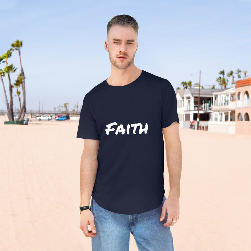 FAITH - Men's Jersey Curved Hem Tee