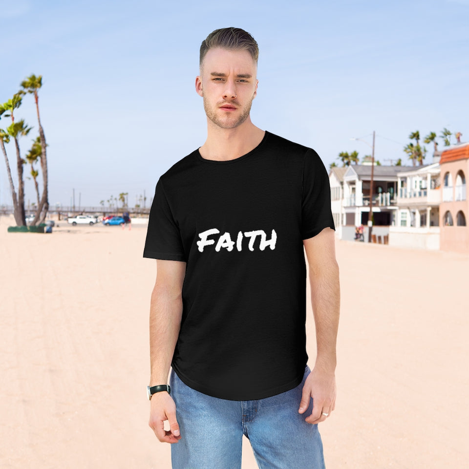 FAITH - Men's Jersey Curved Hem Tee